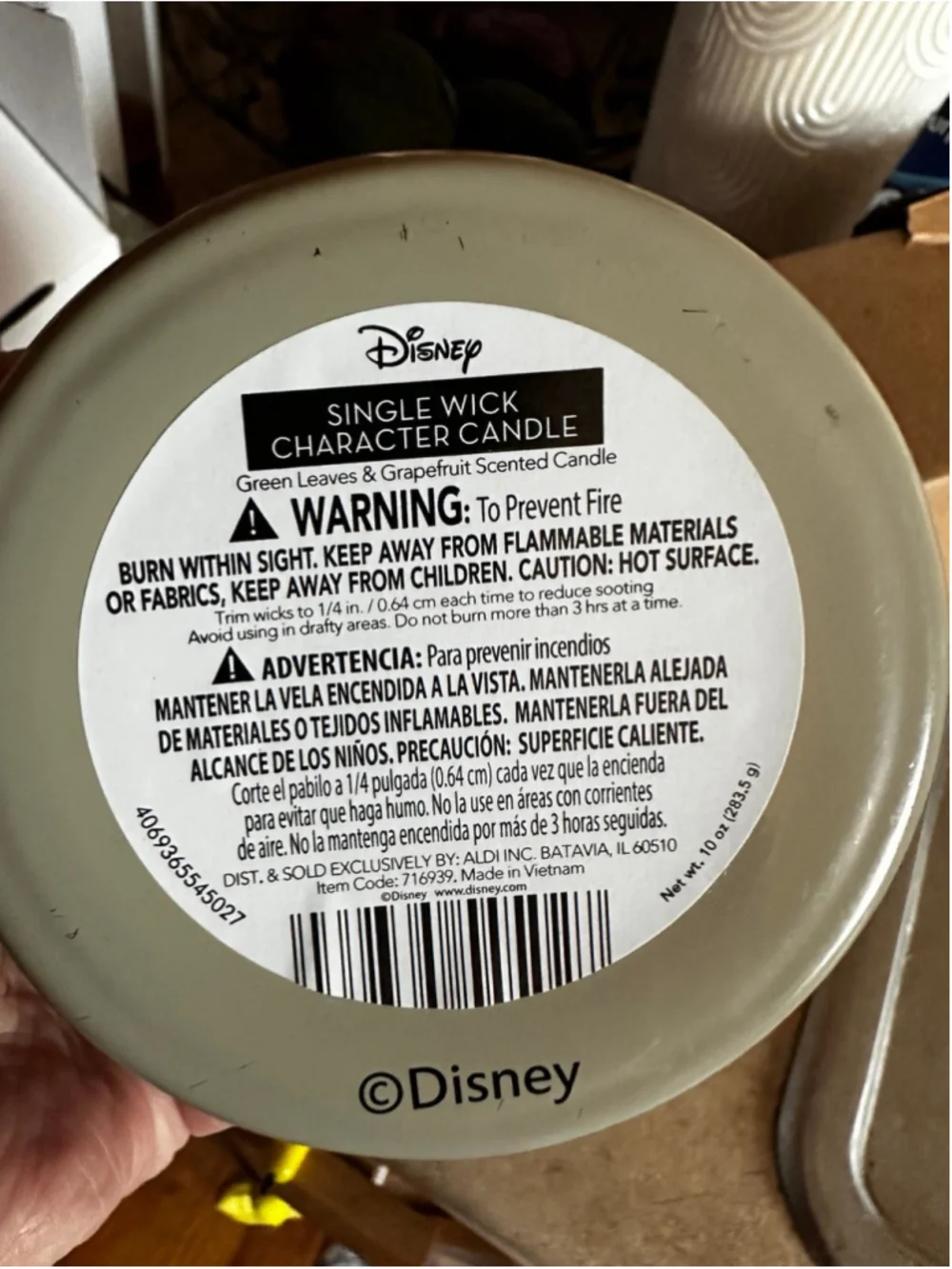 Disney Single Wick Scented Candles (2) - Green Leaves & Grapefruit, Mango